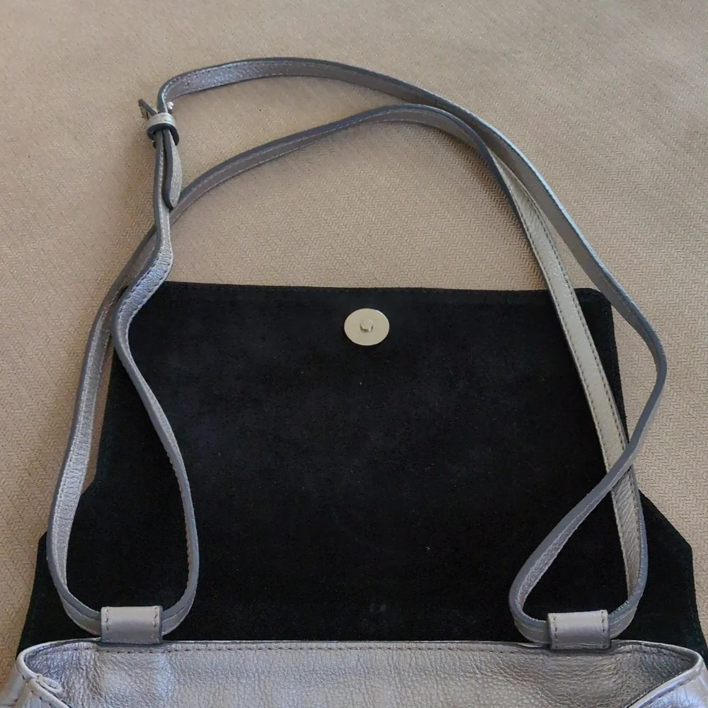 NWOT Furla Metallic Silver Crossbody Bag